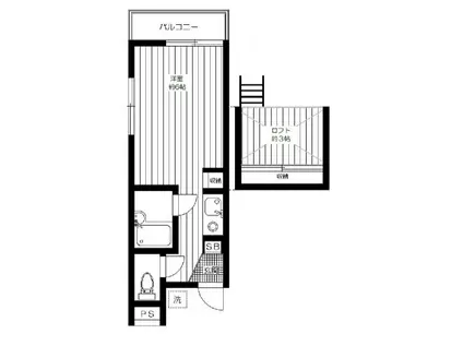 グレイス遠藤(ワンルーム/2階)の間取り写真