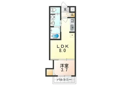 H-MAISON東住吉III(1LDK/1階)の間取り写真