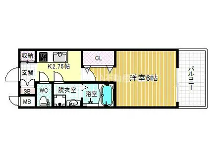 レジュールアッシュ福島レジデンス(1K/6階)の間取り写真