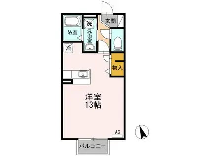 シャーメゾン泉(ワンルーム/1階)の間取り写真