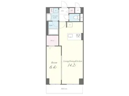 須賀様マンション(1LDK/2階)の間取り写真