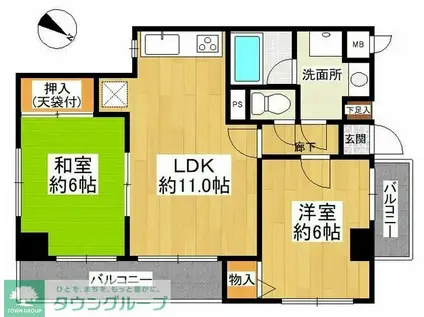 ライオンズマンション東川口第二(2LDK/2階)の間取り写真