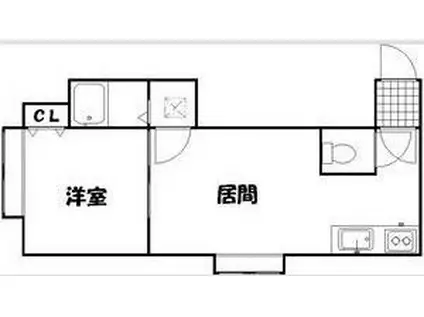 LE CIEL医大南(1DK/3階)の間取り写真