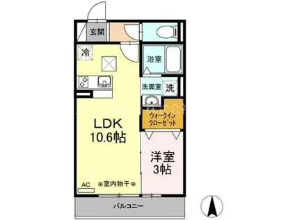 カーサ・ディ・ピーノ(1LDK/1階)の間取り写真