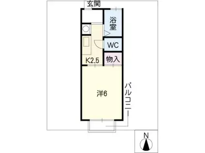 アミューズメントハウス(1K/2階)の間取り写真