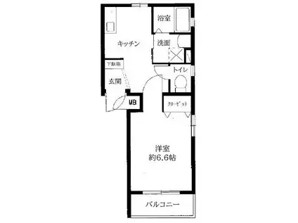 リトルハイツ(1K/4階)の間取り写真