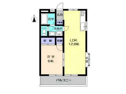 エスペランサ秋川(1LDK/2階)の間取り写真