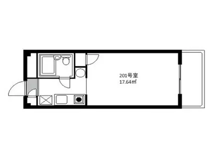 アルファウエスト(ワンルーム/2階)の間取り写真