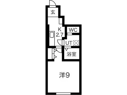 LEBEL VIER(1K/1階)の間取り写真