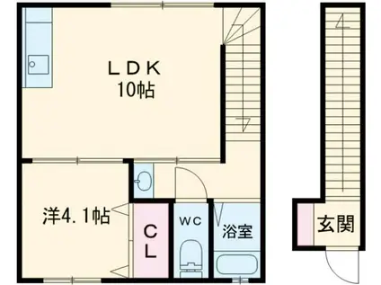 GRAND PRIX MAISON(1LDK/2階)の間取り写真