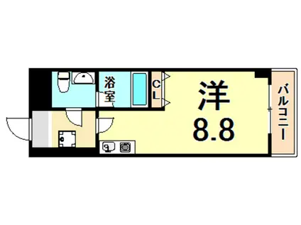 ヴァンスタージュ姫里(1K/2階)の間取り写真