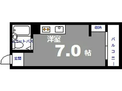 岡本ビル(ワンルーム/3階)の間取り写真