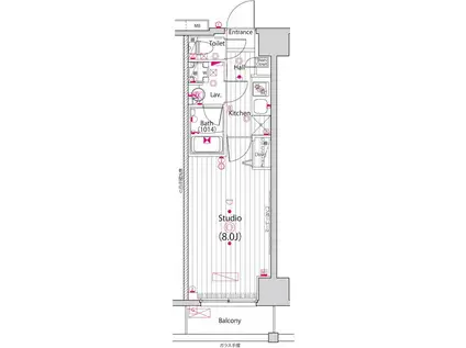 ガーラ新横浜グランドステージ(1K/9階)の間取り写真