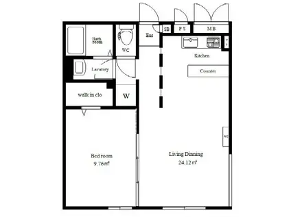 ALERO白山(1LDK/3階)の間取り写真