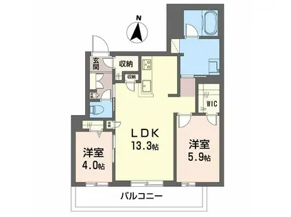 シャーメゾン ユウム(2LDK/2階)の間取り写真