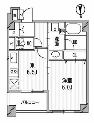 クリオ三田ラ・モード(1DK/4階)の間取り写真