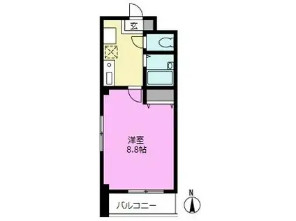 プラザKEI-1(1K/2階)の間取り写真