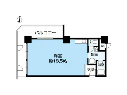 花隈ダイヤハイツ(ワンルーム/4階)の間取り写真