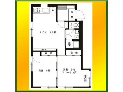 明科ハイツ(2LDK/1階)の間取り写真