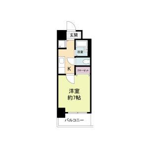 グラマシー心斎橋東(1K/6階)の間取り写真