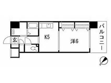 ロアール段原(1DK/3階)の間取り写真