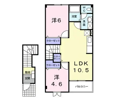 クレストール・SORA(2LDK/2階)の間取り写真