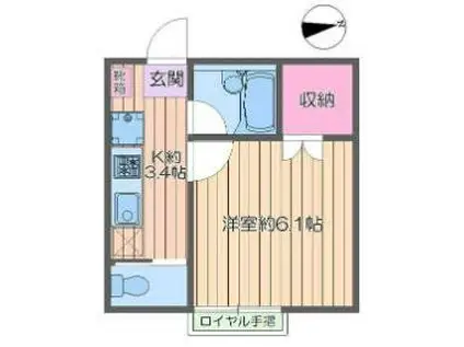 TMT壱番館(1K/1階)の間取り写真