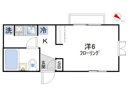 ドゥオランジュ(ワンルーム/2階)の間取り写真