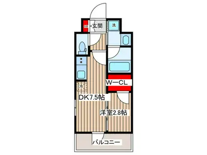 ALTERNA住吉(1DK/7階)の間取り写真