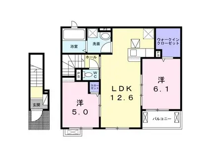 ラ ネージュ(2LDK/2階)の間取り写真