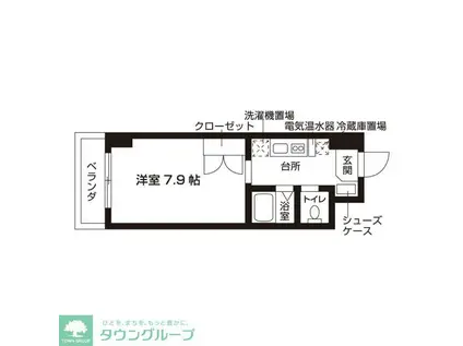 ローズウッド・ハイツ門前仲町(1K/2階)の間取り写真