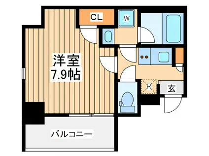 ルミード立川(1K/2階)の間取り写真