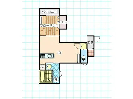 ノアレスト(1LDK/2階)の間取り写真