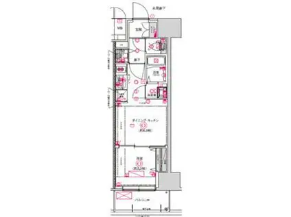 CREST TAPP名古屋山王(1DK/15階)の間取り写真