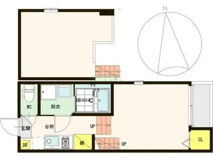 ドエルドルテ(1K/2階)の間取り写真