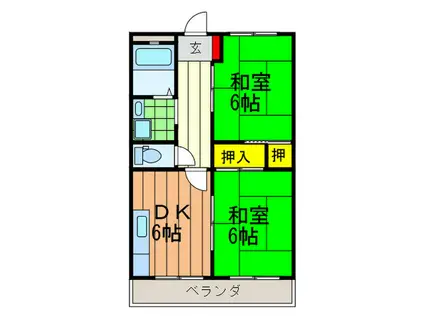 サンコーポ赤井(2DK/2階)の間取り写真