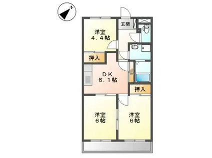 シャングリラ(3DK/3階)の間取り写真