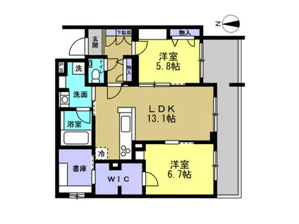 メゾン オルジュ(2SLDK/1階)の間取り写真