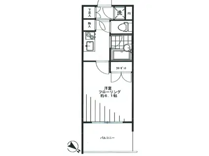 パレステュディオ芝浦CITY(1K/10階)の間取り写真