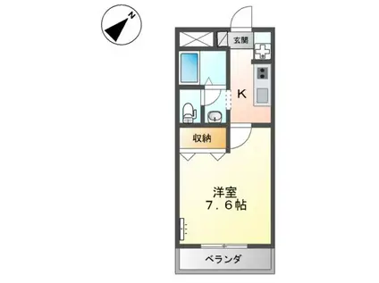 ロイヤルメイセス(1K/2階)の間取り写真