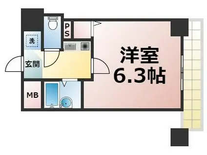 ディナスティー清水谷II(1K/10階)の間取り写真