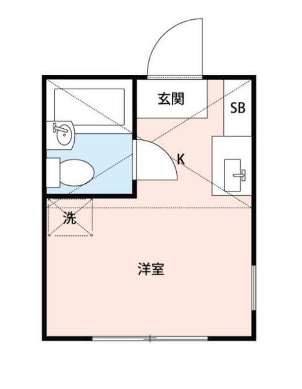西国分寺ハイランドN棟(ワンルーム/1階)の間取り写真
