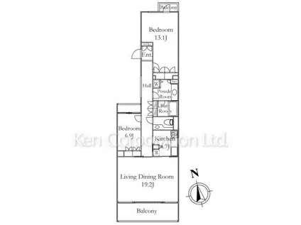 パークハウス等々力(2LDK/2階)の間取り写真