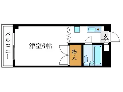 メイプルハイム(ワンルーム/1階)の間取り写真