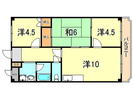 ステイツ明石大久保(3LDK/1階)の間取り写真