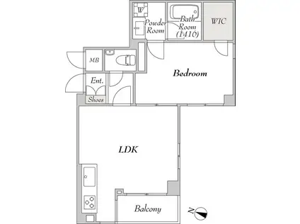 ミリアレジデンス高輪(1LDK/2階)の間取り写真