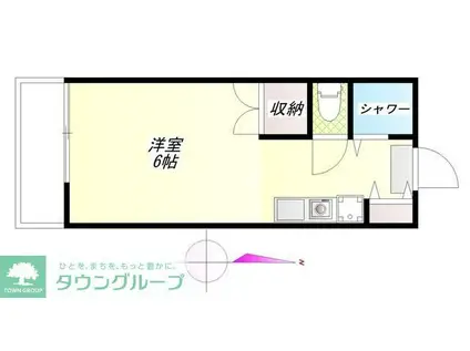 タシロハイム西国立(ワンルーム/1階)の間取り写真