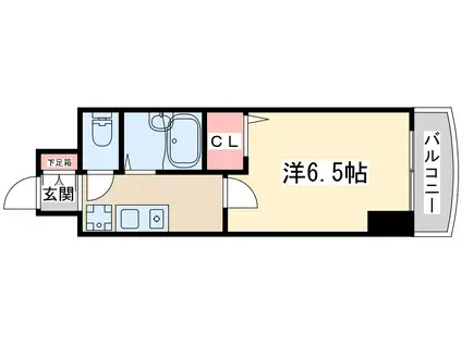 ホープシティー天神橋(1K/12階)の間取り写真