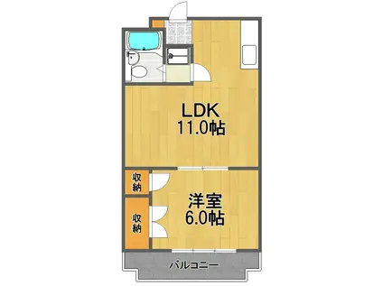 キョーワハウス拝島II(1LDK/2階)の間取り写真