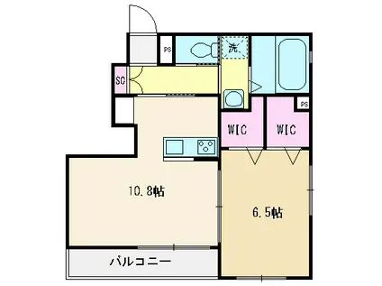 コンフォート新座(1LDK/1階)の間取り写真